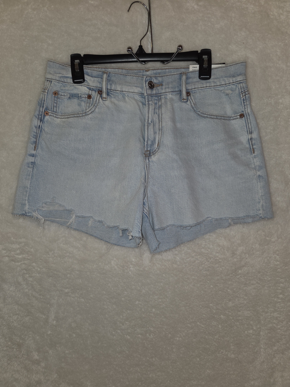 American Eagle AE Strigid High Rise Relaxed 30w Shorts Light Wash Sz 10 NWT